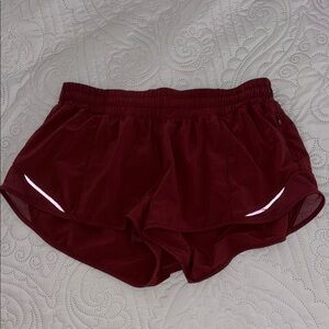 Women's Burgundy Lululemon Shorts Size 8, 2.5 inches